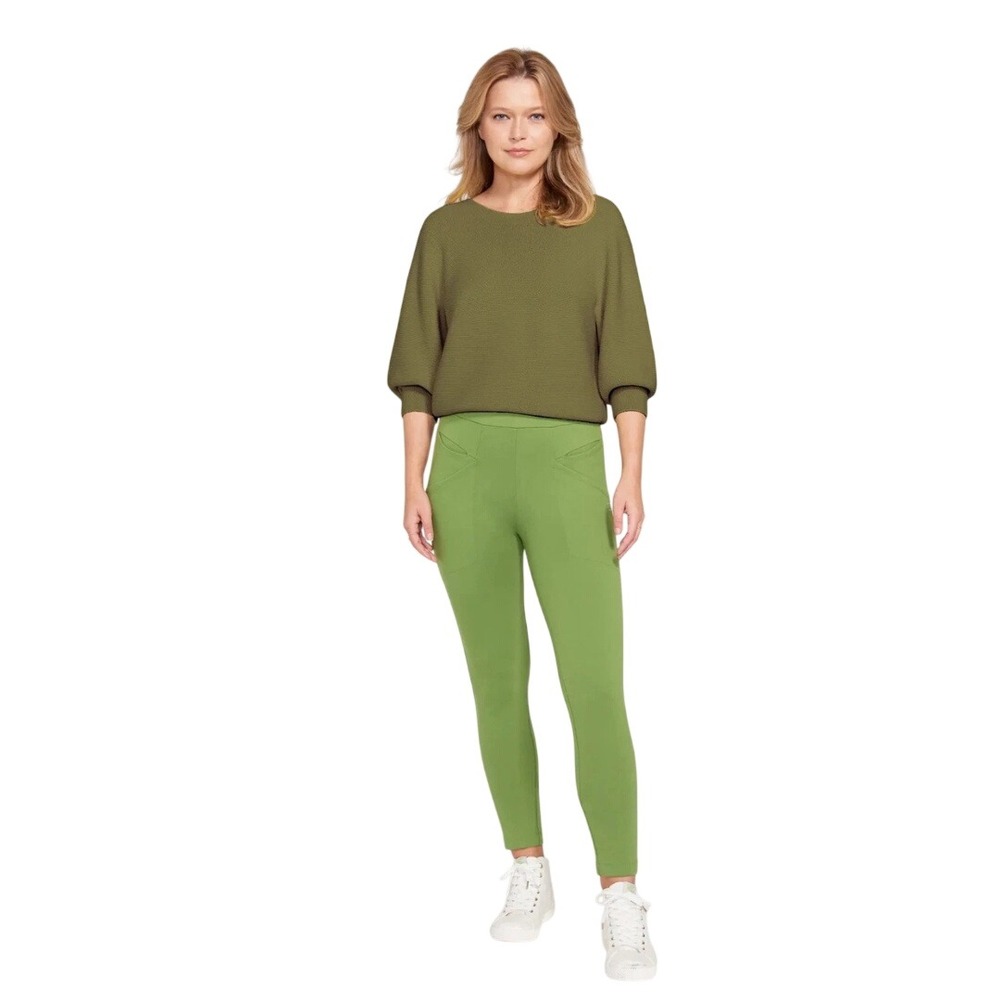Betabrand Women's Green Dress Pant Yoga Pants Skinny Trousers Size S Petite